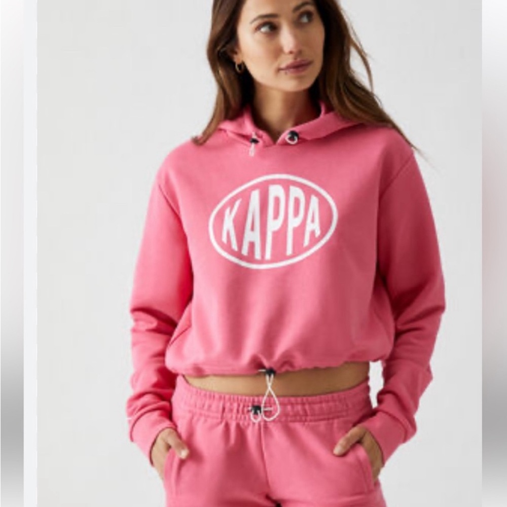 Kappa Pop Elanta Cropped‎ Hoodie in Magenta Sz Small